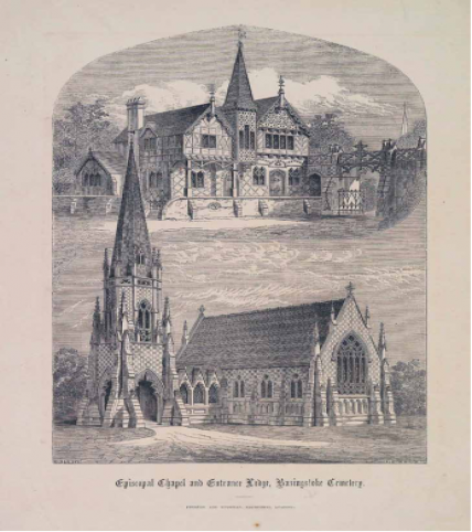 drawings of the lodge and mortuary chapel